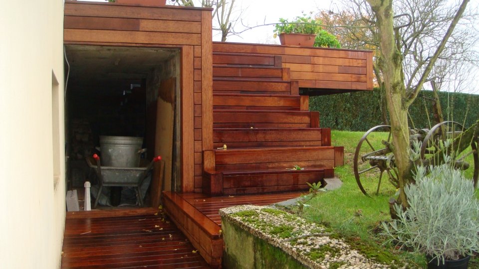 Agrandissement terrasse existante, fixation invisible Softline
